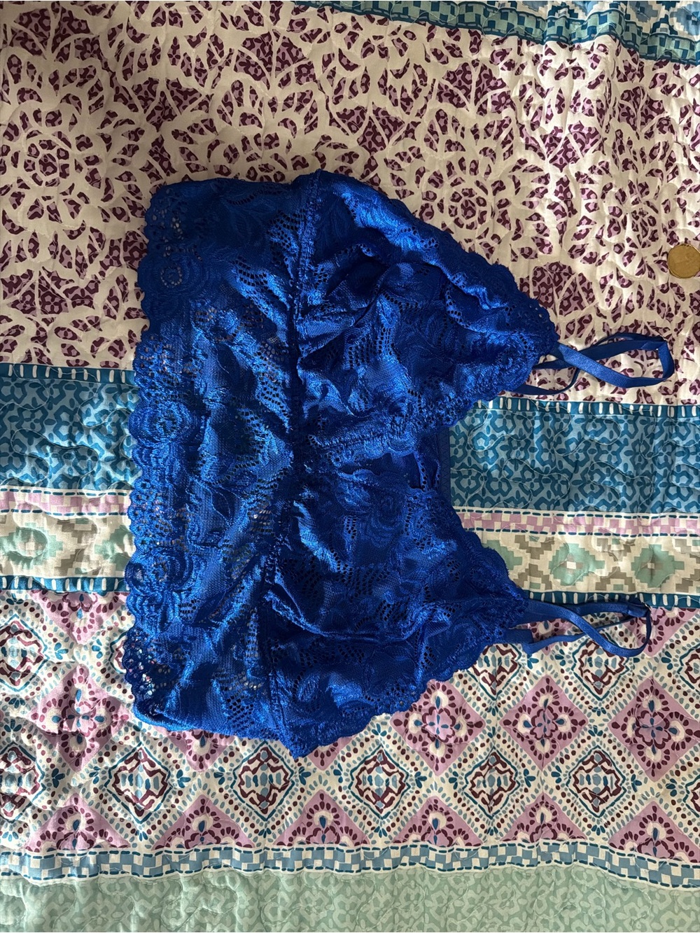 Blue Lace Bralette Camisole - Women's Intimates